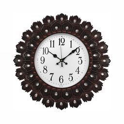 Sigaram Maroon & White Textured Analogue Contemporary Wall Clock-7