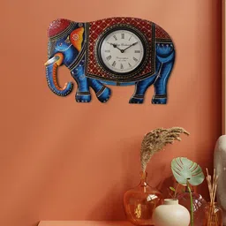 Aapno Rajasthan Printed Animal Shaped Traditional Wall Clock-image-36
