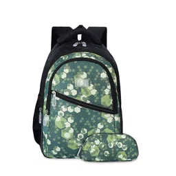 THE CLOWNFISH Kids Geometric Printed Backpack with Zip Pouch-9