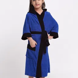 Creeva Solid Hooded Bath Robe-8