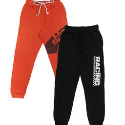 TODD N TEENS Boys Pack Of 2 Red & Black Printed Pure Cotton Joggers-23