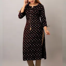 ftDiva Ethnic Motifs Printed Straight Kurta-picture-8