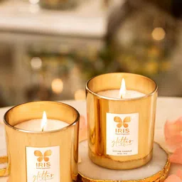 Iris Gold-Toned Glass Votive Candle-image-6