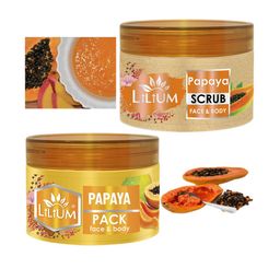 Lilium Set Of 2 Papaya Scrub & Face Pack - 250g Each-20