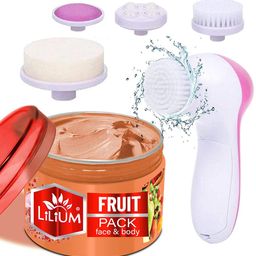 Lilium Set of Fruit Face & Body Pack - 250 g & Multifunction 5-in-1 Massager-17