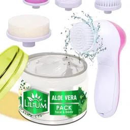Lilium Aloe Vera Face Pack & Multifunction 5in1 Massager (250g)-13