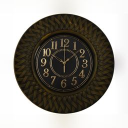 Sigaram Gold Toned & Black Textured Round Shaped Analogue Wall Clock-picture-25