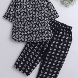 The Magic Wand Girls Floral Printed Pure Cotton Night Suit-picture-5