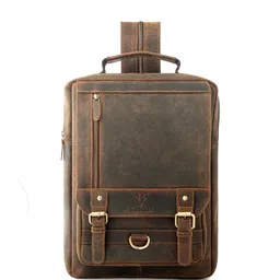 Goatter Men Padded Crossbody Leather Backpack Up to 14 inch-5