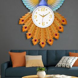 Attractionz Orange & White Round Shaped Contemporary Analogue Wall Clock-image-40