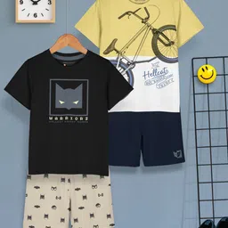 HELLCAT Boys Pack Of 2 Printed T-shirt with Shorts-image-58