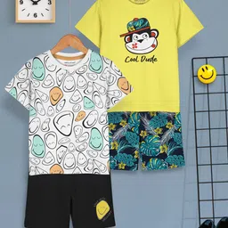 HELLCAT Boys Pack Of 2 Printed T-shirt With Shorts-picture-45