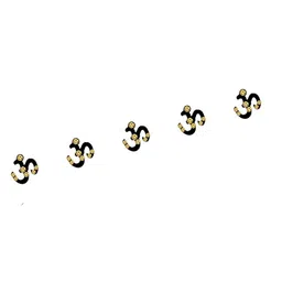 Comet Busters 5 Pcs Embellished Reusable Om-Shaped Designer Bindis - Black image 3