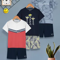 HELLCAT Boys Pack Of 3 Printed T-shirt with Shorts-image-85