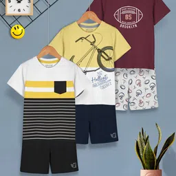 HELLCAT Boys Pack Of 3 Printed T-shirt With Shorts-picture-24