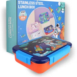 Lunch On 710ml Stainless Steel Lunch Box, 3 Compartment Tiffin Box Character Lid 3 Containers Lunch Box-picture-10