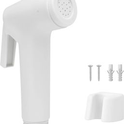 Ergonomic White ABS Health Faucet with Wall Bracket 122mm Body, jet Sprayer Faucet Set-81