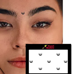 Comet Busters 7 Pcs Reusable Crescent-Shaped Bindis - Black image 2