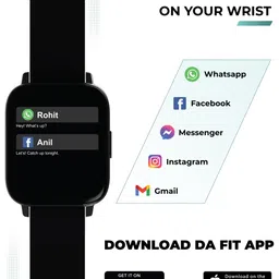 HAMMER Black Pulse 3.0 1.69" Display Bluetooth calling function Smart Watch image 5