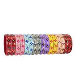 NMII Set of 16 Printed Glass Bangles image 5