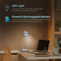 wipro 6W Re-chargeable LED Table Lamp Study Lamp image 3