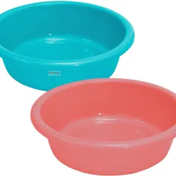 Plastic Multiuses Plastic Knead Dough Basket 6 Ltr- Pack of 2 (Sky Blue & Light Pink) Storage Basket-image-11