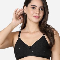VStar Black Floral Non Padded & Non Wired Bra-image-95