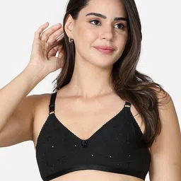 VStar Black Floral Non Padded Non-Wired Everyday Bra-IMAGE-B-BLACK-image-47