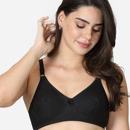 VStar Black Non Padded Non-Wired Everyday Bra-SAREEMATE-B-33