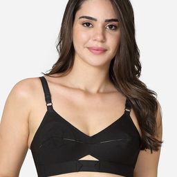 VStar Black Non Padded Non-Wired Everyday Bra-QUEEN-B-BLACK-image-14