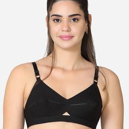 VStar Black Non Padded & Non Wired Solid Bra-image-15