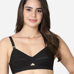 VStar Black seamed Non-Padded Cotton Bra-image-61