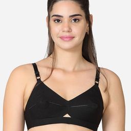 VStar Black Solid Non Padded & Non Wired Bra-image-94
