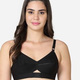 VStar Black Non Padded & Non Wired Solid Bra-image-19