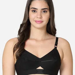 VStar Black Solid Non Padded & Non Wired Bra-50