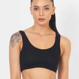 XOXO Design Non-Wired Non Padded Wide Strip Rapid-Dry Cotton Sports Bra-image-81