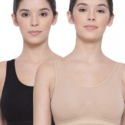 LYRA Pack Of 2 Combed Cotton Sweat Absorbent Stretchable Sports Bra-47