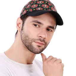Knotyy Unisex Black & Red Printed Snapback Cap-image-71