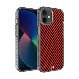 DailyObjects Black & Red V Red iPhone 12 Back Case image 1