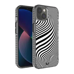 DailyObjects White & Black Zebra Waves iPhone 13 Back Case image 1