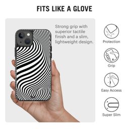 DailyObjects White & Black Zebra Waves iPhone 13 Back Case image 4