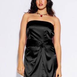 FREAKINS Strapless Satin Sheath Mini Dress-image-91