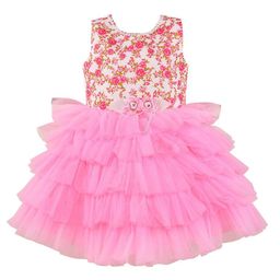 Wish Karo Girls Floral Print Net Fit & Flare Dress-image-94