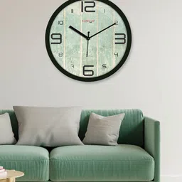 RANDOM Green & Black Printed Contemporary Wall Clock-42
