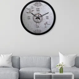 RANDOM Grey & Black Textured Contemporary Wall Clock-14