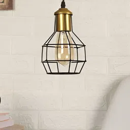 Whiteray Black & Gold Toned Textured Quirky Ceiling Lamp-0