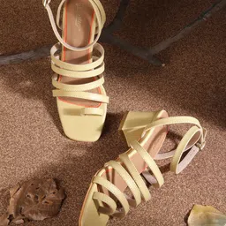 Roadster Women Yellow Solid Block Heels-image-77