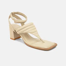 ALL TABS OPEN Textured Open Toe Block Heels image 3