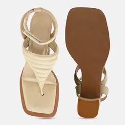 ALL TABS OPEN Textured Open Toe Block Heels image 5