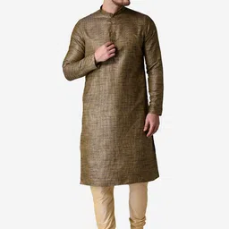 TABARD Men Silk blend Plain Kurta-image-9